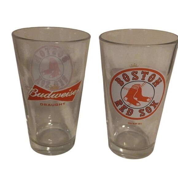 Red Sox Budweiser Pint Glasses, Thick and Perfect - Picture 1 of 10